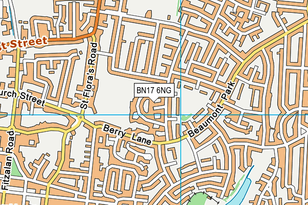 BN17 6NG map - OS VectorMap District (Ordnance Survey)