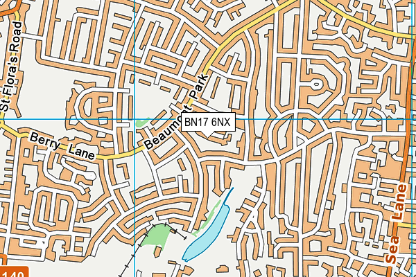 BN17 6NX map - OS VectorMap District (Ordnance Survey)