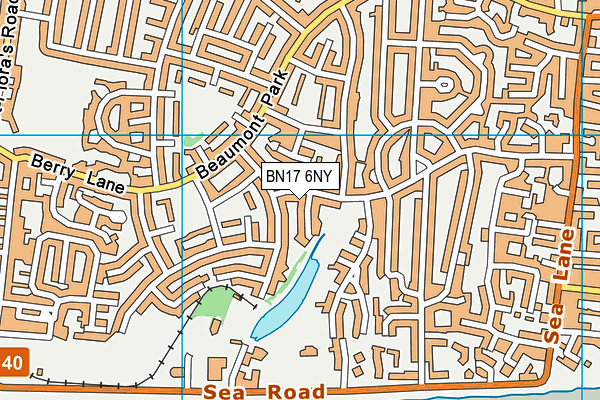 BN17 6NY map - OS VectorMap District (Ordnance Survey)