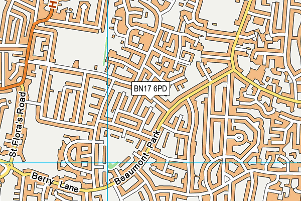 BN17 6PD map - OS VectorMap District (Ordnance Survey)