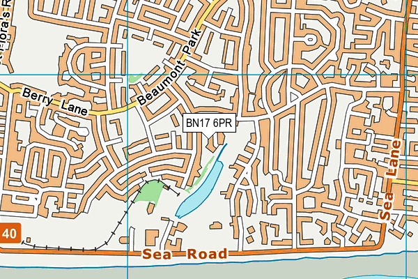 BN17 6PR map - OS VectorMap District (Ordnance Survey)