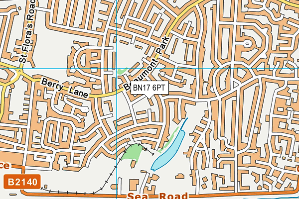 BN17 6PT map - OS VectorMap District (Ordnance Survey)