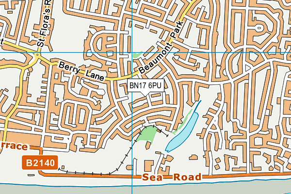 BN17 6PU map - OS VectorMap District (Ordnance Survey)