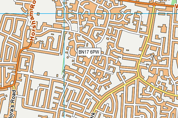 BN17 6PW map - OS VectorMap District (Ordnance Survey)