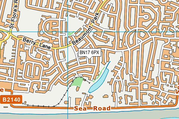 BN17 6PX map - OS VectorMap District (Ordnance Survey)