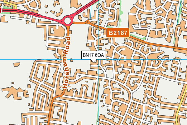 BN17 6QA map - OS VectorMap District (Ordnance Survey)