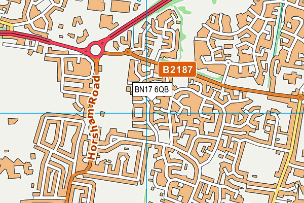 BN17 6QB map - OS VectorMap District (Ordnance Survey)