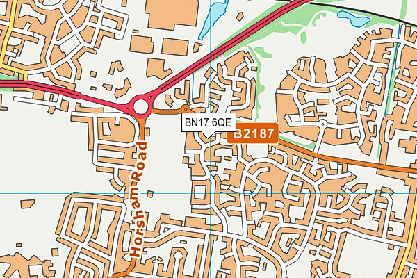 BN17 6QE map - OS VectorMap District (Ordnance Survey)