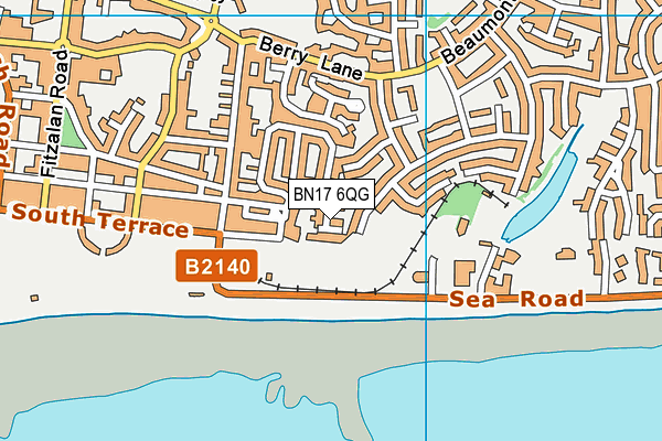 BN17 6QG map - OS VectorMap District (Ordnance Survey)
