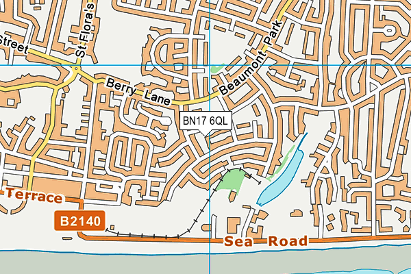 BN17 6QL map - OS VectorMap District (Ordnance Survey)