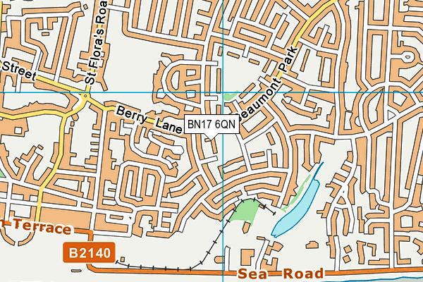BN17 6QN map - OS VectorMap District (Ordnance Survey)
