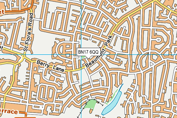 BN17 6QQ map - OS VectorMap District (Ordnance Survey)