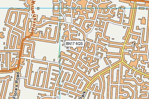 BN17 6QS map - OS VectorMap District (Ordnance Survey)