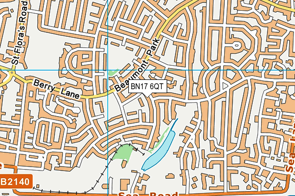 BN17 6QT map - OS VectorMap District (Ordnance Survey)