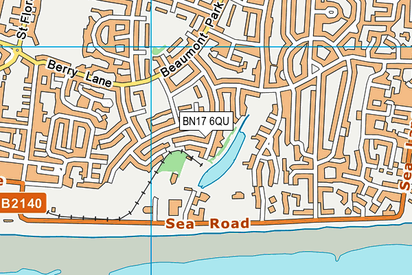 BN17 6QU map - OS VectorMap District (Ordnance Survey)