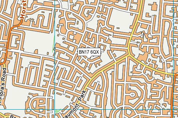 BN17 6QX map - OS VectorMap District (Ordnance Survey)