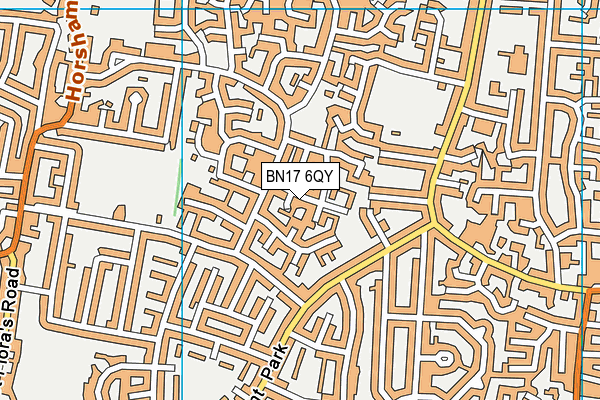BN17 6QY map - OS VectorMap District (Ordnance Survey)