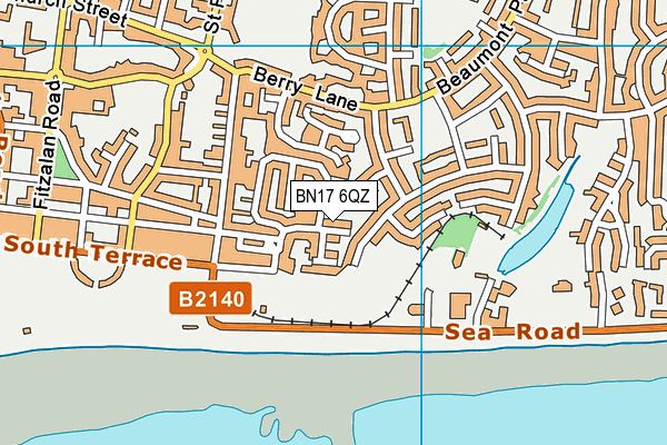 BN17 6QZ map - OS VectorMap District (Ordnance Survey)
