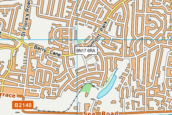 BN17 6RA map - OS VectorMap District (Ordnance Survey)