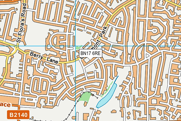 BN17 6RE map - OS VectorMap District (Ordnance Survey)