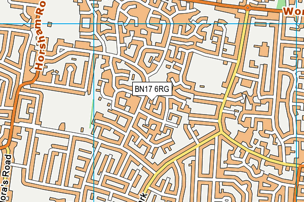 BN17 6RG map - OS VectorMap District (Ordnance Survey)