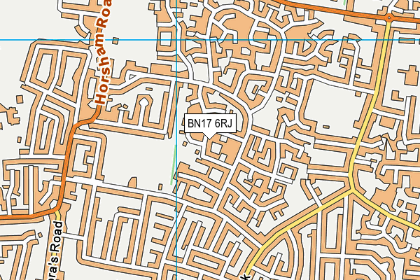 BN17 6RJ map - OS VectorMap District (Ordnance Survey)