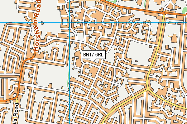 BN17 6RL map - OS VectorMap District (Ordnance Survey)