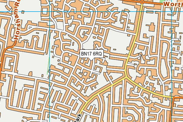 BN17 6RQ map - OS VectorMap District (Ordnance Survey)
