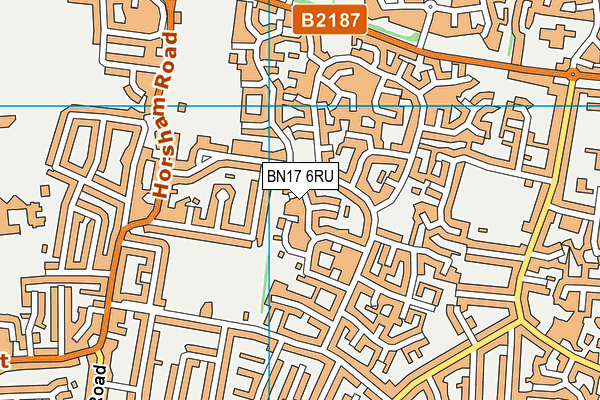 BN17 6RU map - OS VectorMap District (Ordnance Survey)