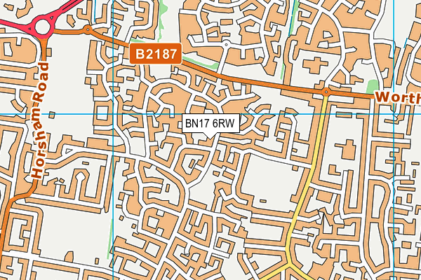 BN17 6RW map - OS VectorMap District (Ordnance Survey)