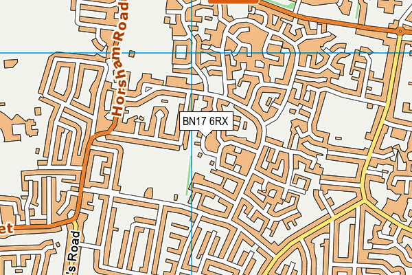 BN17 6RX map - OS VectorMap District (Ordnance Survey)