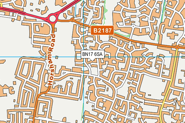BN17 6SA map - OS VectorMap District (Ordnance Survey)