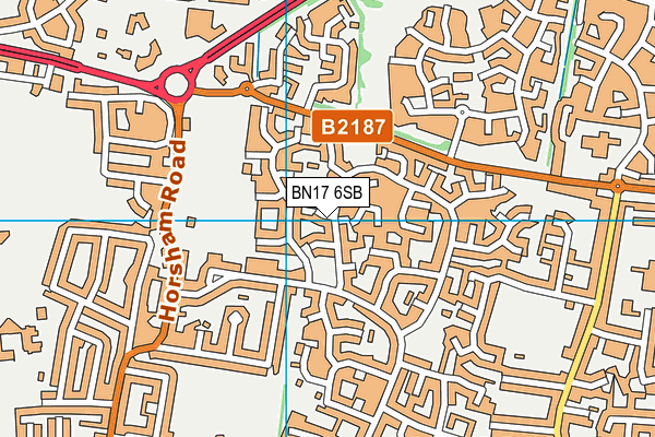 BN17 6SB map - OS VectorMap District (Ordnance Survey)