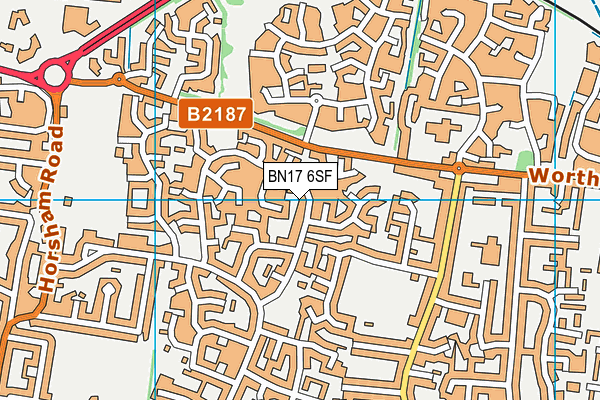 BN17 6SF map - OS VectorMap District (Ordnance Survey)