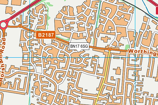 BN17 6SG map - OS VectorMap District (Ordnance Survey)