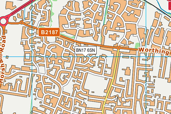 BN17 6SN map - OS VectorMap District (Ordnance Survey)