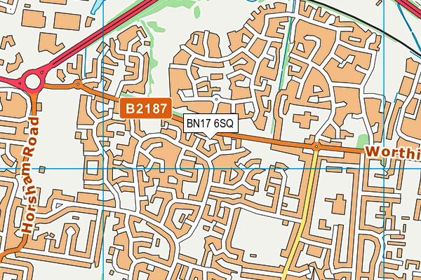 BN17 6SQ map - OS VectorMap District (Ordnance Survey)