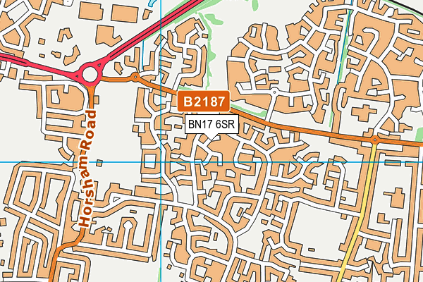 BN17 6SR map - OS VectorMap District (Ordnance Survey)