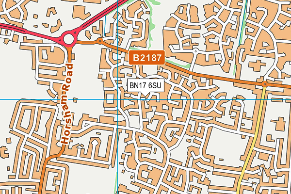 BN17 6SU map - OS VectorMap District (Ordnance Survey)