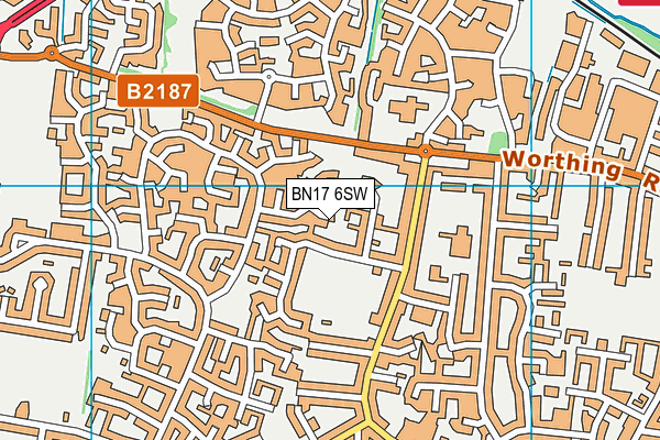 BN17 6SW map - OS VectorMap District (Ordnance Survey)