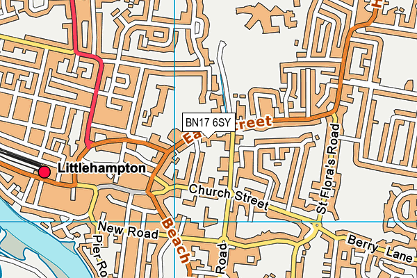 BN17 6SY map - OS VectorMap District (Ordnance Survey)