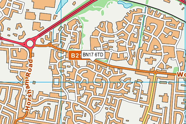 BN17 6TD map - OS VectorMap District (Ordnance Survey)
