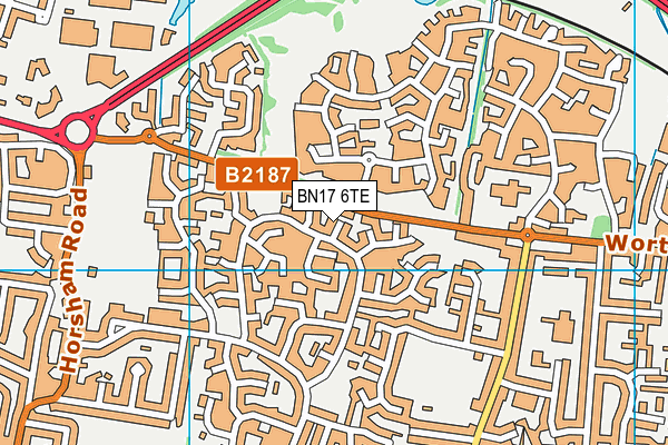 BN17 6TE map - OS VectorMap District (Ordnance Survey)
