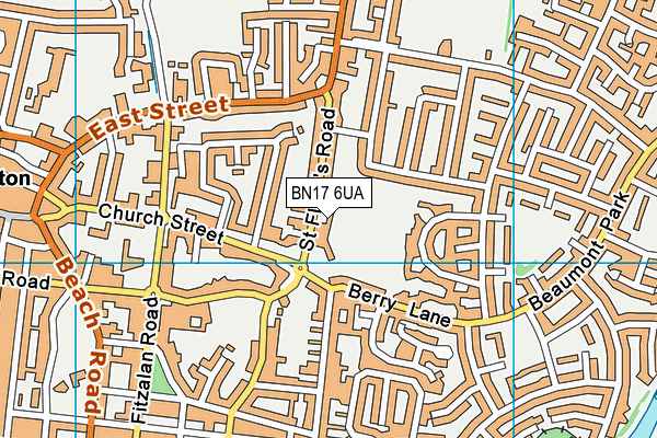 BN17 6UA map - OS VectorMap District (Ordnance Survey)