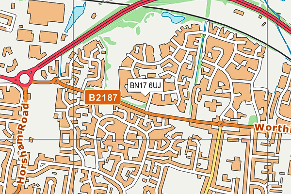 BN17 6UJ map - OS VectorMap District (Ordnance Survey)