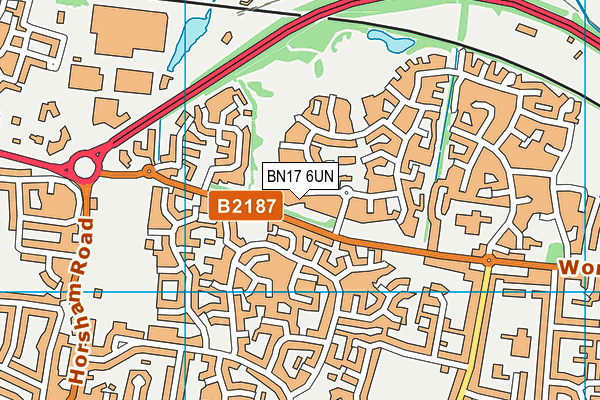 BN17 6UN map - OS VectorMap District (Ordnance Survey)
