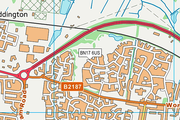BN17 6US map - OS VectorMap District (Ordnance Survey)