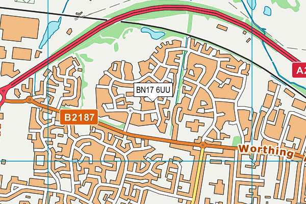 BN17 6UU map - OS VectorMap District (Ordnance Survey)