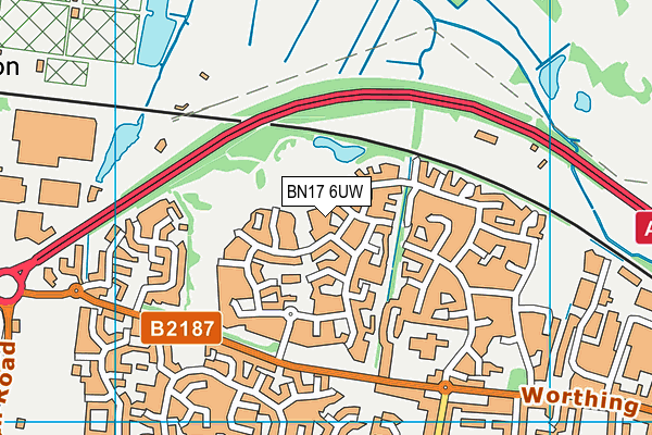 BN17 6UW map - OS VectorMap District (Ordnance Survey)