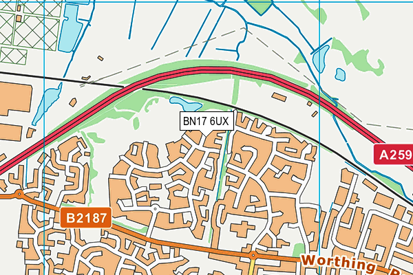 BN17 6UX map - OS VectorMap District (Ordnance Survey)
